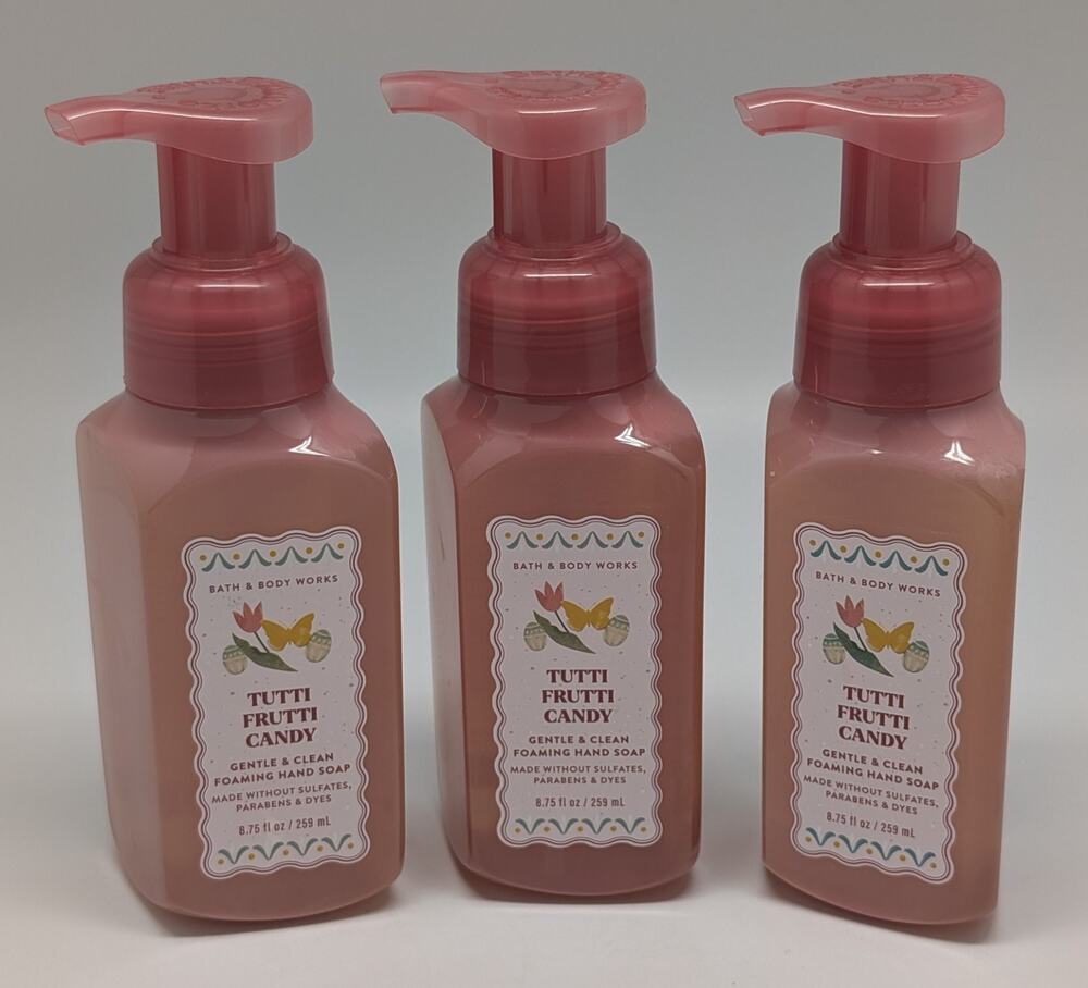 Three (3) Bath & Body Works Tutti Frutti Candy Foaming Hand Soaps - 8.75 oz each
